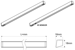 Osaka 600mm 6.5w 3000/4000K 24V met IR-Sensor